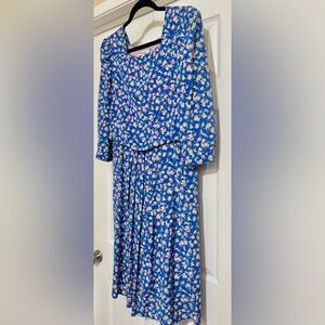Vintage John Roberts Blue Floral Dress